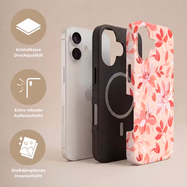 Botanisch - Bloemen - Rood Toughcase MagSafe Apple iPhone 17 klein 1017 -USP_Lagen_DE
