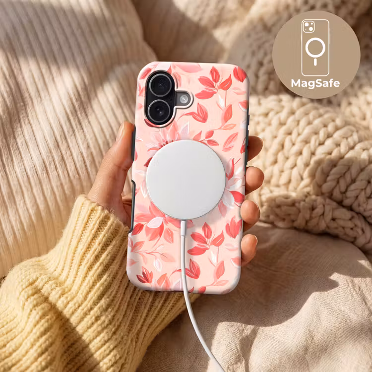 Botanisch - Bloemen - Rood Toughcase MagSafe Apple iPhone 17 klein 1017 -USP_MagsafeV