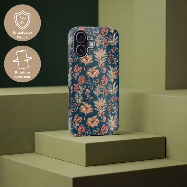 Botanisch - Patroon - Blauw Toughcase MagSafe Apple iPhone 17 klein 1017 -USP_PrintM_DE