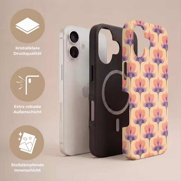 Botanisch - Patroon - Pastel Toughcase MagSafe Apple iPhone 17 klein 1017 -USP_Lagen_DE