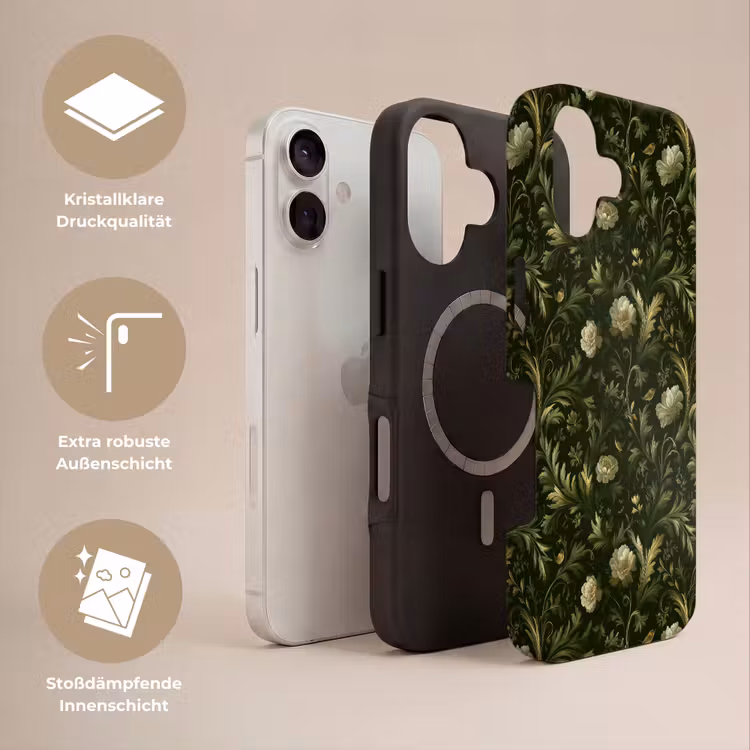 Botanisch - Naadloos - Bloemen Toughcase MagSafe Apple iPhone 17 klein 1017 -USP_Lagen_DE