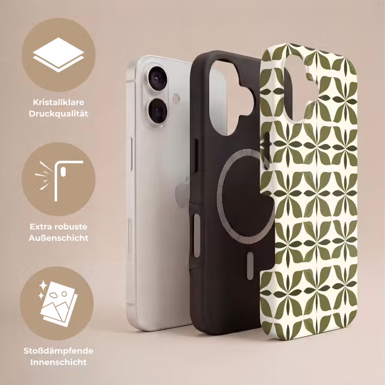 Botanisch - Retro - Groen Toughcase MagSafe Apple iPhone 17 klein 1017 -USP_Lagen_DE