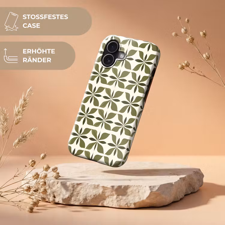 Botanisch - Retro - Groen Toughcase MagSafe Apple iPhone 17 klein 1017 -USP_RandenV_DE