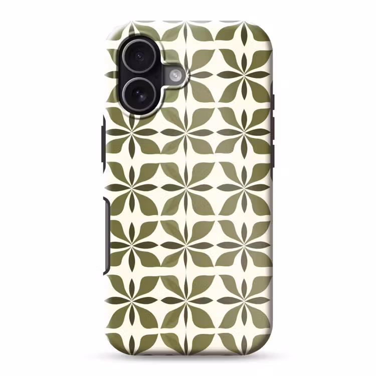 Botanisch - Retro - Groen Toughcase MagSafe Apple iPhone 17 klein 1017 -3d