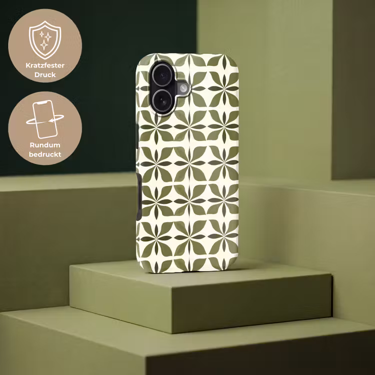 Botanisch - Retro - Groen Toughcase MagSafe Apple iPhone 17 klein 1017 -USP_PrintM_DE
