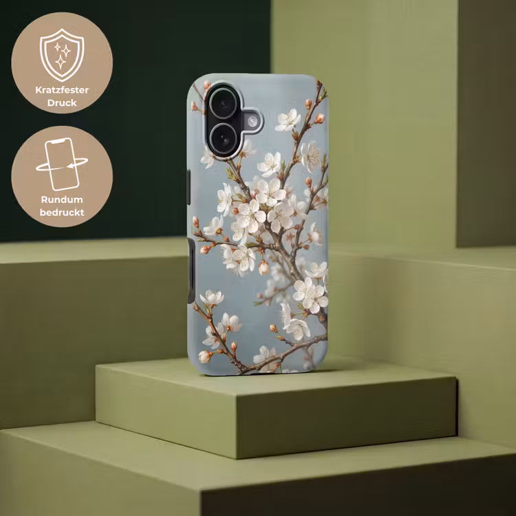 Botanisch - Stilleven - Blauw Toughcase MagSafe Apple iPhone 17 klein -USP_PrintM_DE