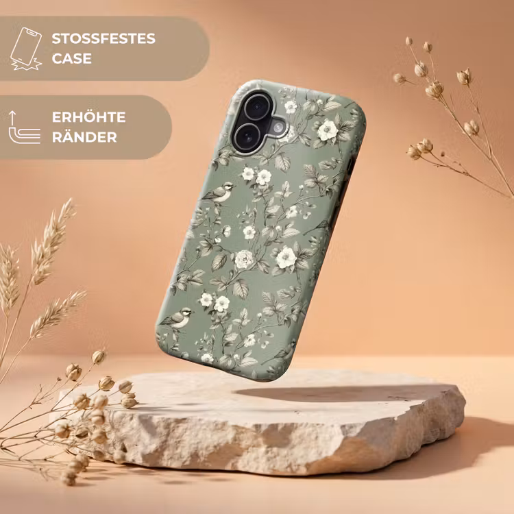 Botanisch - Vogels - Groen Toughcase MagSafe Apple iPhone 17 klein 1017 -USP_RandenV_DE