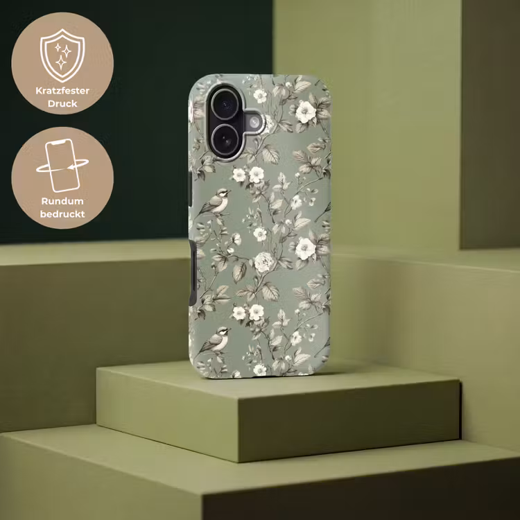 Botanisch - Vogels - Groen Toughcase MagSafe Apple iPhone 17 klein 1017 -USP_PrintM_DE