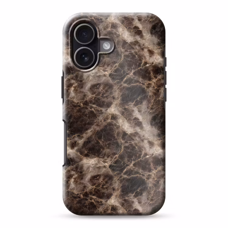 Bruin - Goud - Marmer Toughcase MagSafe Apple iPhone 17 klein 1017 -3d