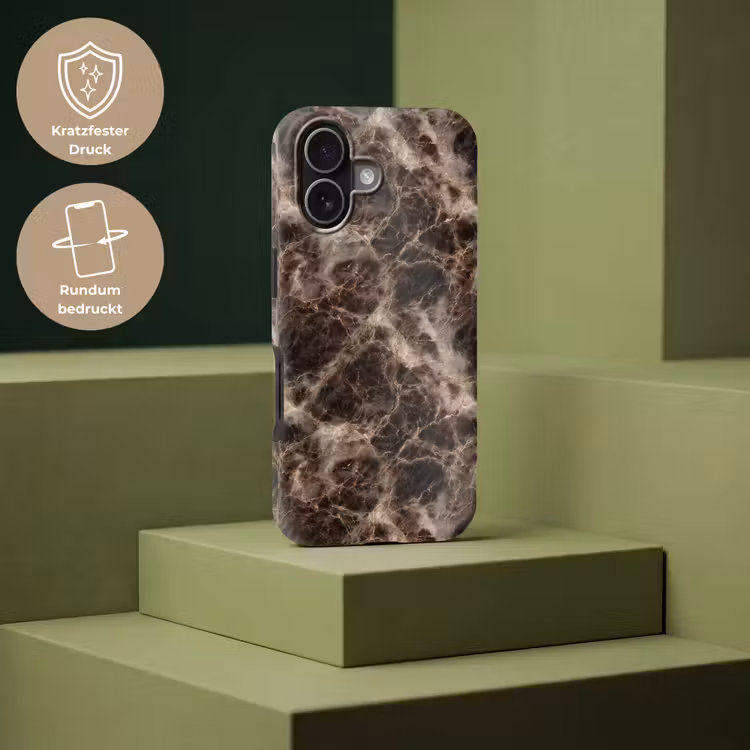 Bruin - Goud - Marmer Toughcase MagSafe Apple iPhone 17 klein 1017 -USP_PrintM_DE