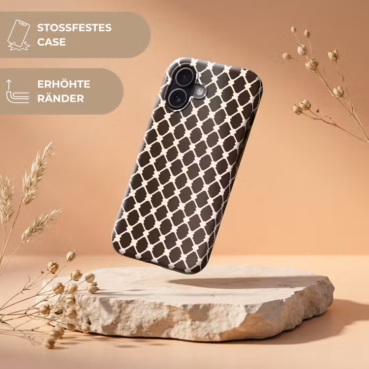 Bruin - Ruitpatroon - Geometrisch Toughcase MagSafe Apple iPhone 17 klein 1017 -USP_RandenV_DE