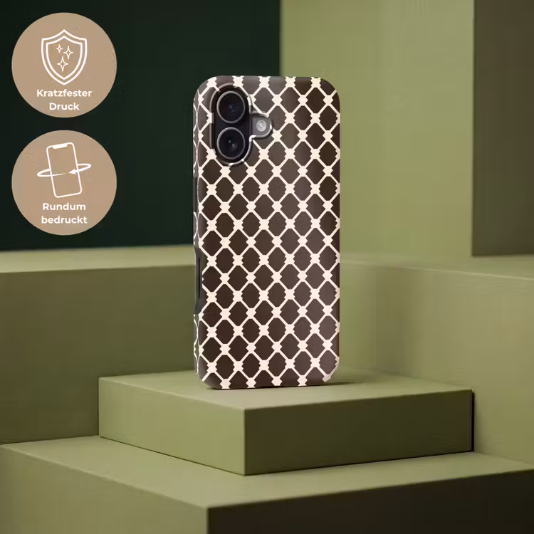 Bruin - Ruitpatroon - Geometrisch Toughcase MagSafe Apple iPhone 17 klein 1017 -USP_PrintM_DE