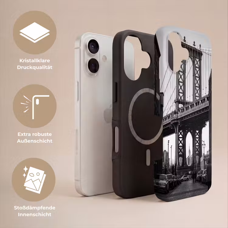 Brug - Stad - Architectuur - Modern - Zwart-wit Toughcase MagSafe Apple iPhone 17 klein -USP_Lagen_DE