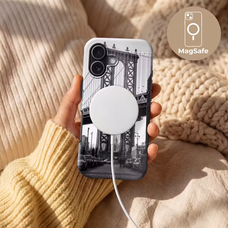 Brug - Stad - Architectuur - Modern - Zwart-wit Toughcase MagSafe Apple iPhone 17 klein -USP_MagsafeV