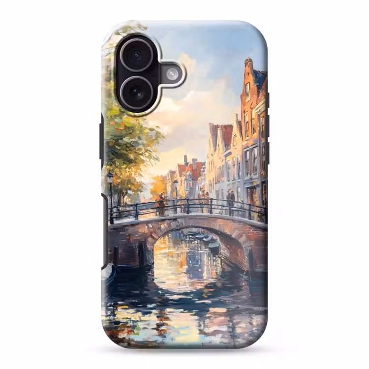 Brug - Stad - Huizen - Boot Toughcase MagSafe Apple iPhone 17 klein -3d