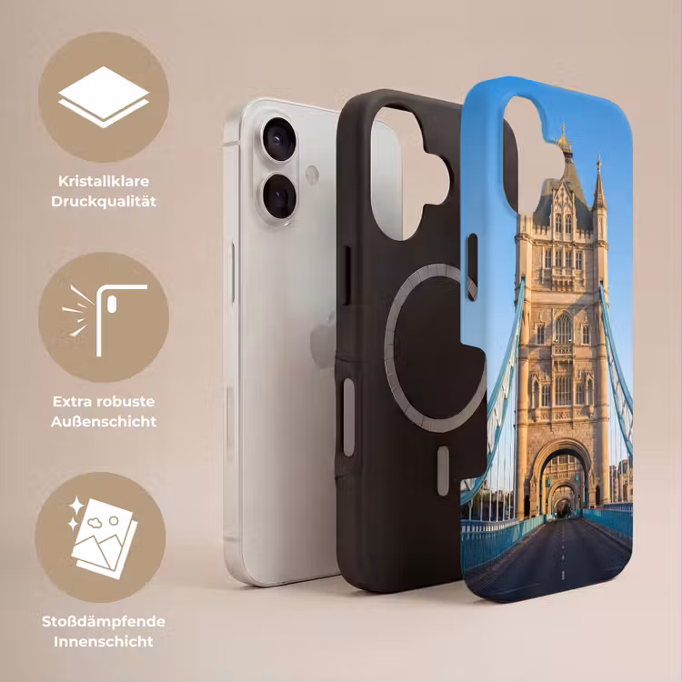 Brug - Toren - Architectuur - Klassiek - Blauw Toughcase MagSafe Apple iPhone 17 klein -USP_Lagen_DE