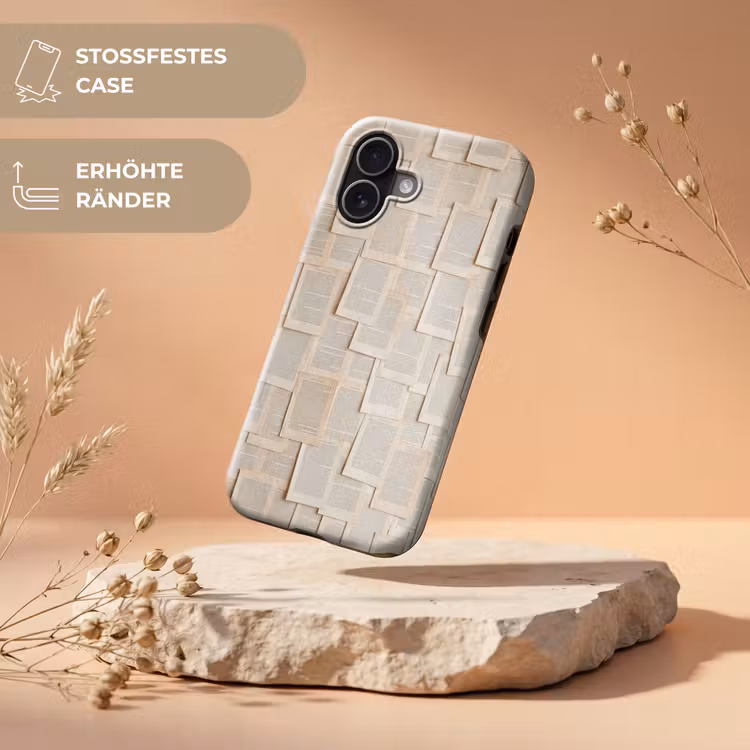 Boekpagina - Collage - Literatuur - Vintage - Beige Toughcase MagSafe Apple iPhone 17 klein -USP_RandenV_DE