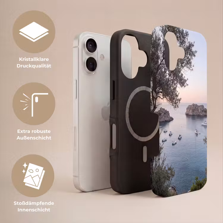 Handyhülle Toughcase - Bucht – Boote – Sonnenuntergang - Baai - boten - zonsondergang Toughcase MagSafe Apple iPhone 17 klein