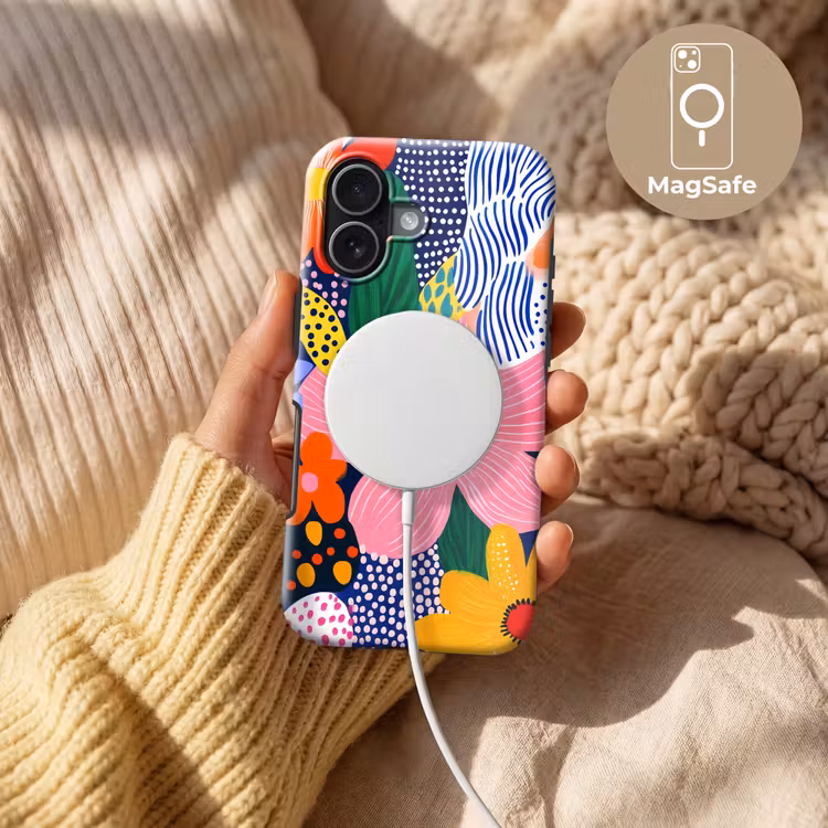 Kleurrijk - Bloemen - Abstract - Stippen Toughcase MagSafe Apple iPhone 17 klein -USP_MagsafeV