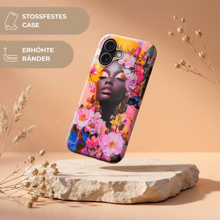 Kleurrijk - Bloemen - Vrouw - Zon Toughcase MagSafe Apple iPhone 17 klein -USP_RandenV_DE