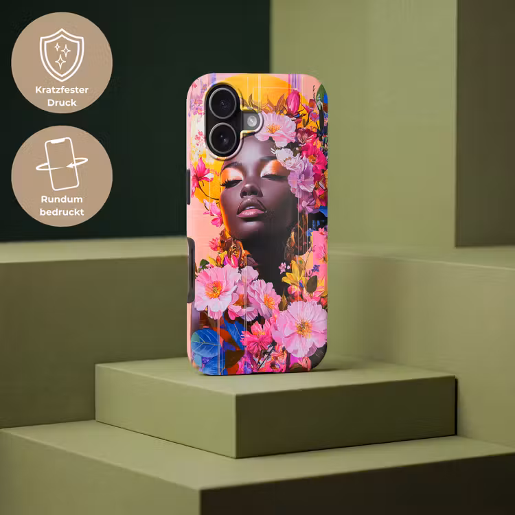 Kleurrijk - Bloemen - Vrouw - Zon Toughcase MagSafe Apple iPhone 17 klein -USP_PrintM_DE