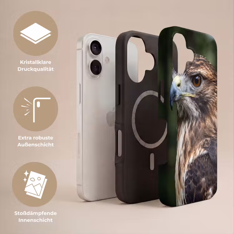 Buizerd - Roofvogel - Natuur - Bruin Toughcase MagSafe Apple iPhone 17 klein -USP_Lagen_DE