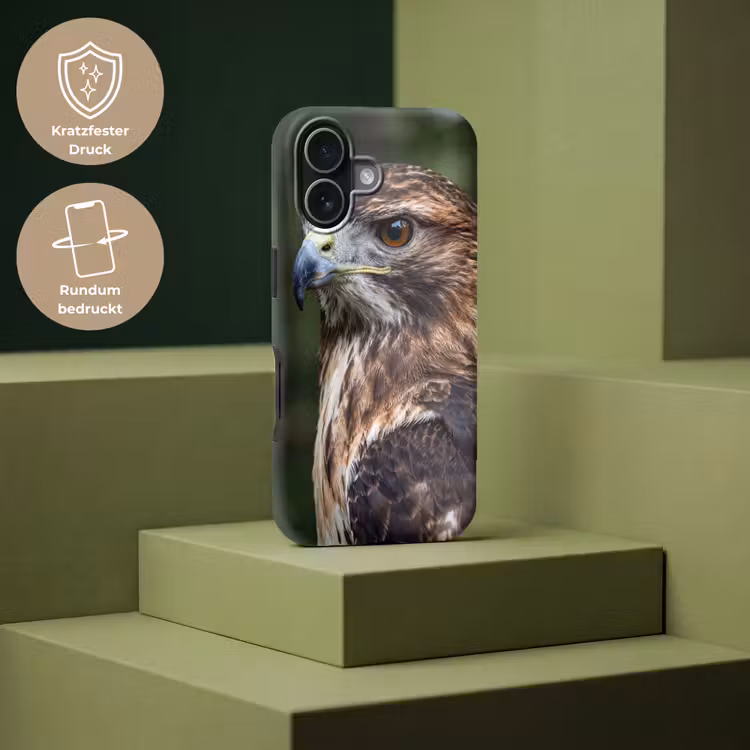 Buizerd - Roofvogel - Natuur - Bruin Toughcase MagSafe Apple iPhone 17 klein -USP_PrintM_DE