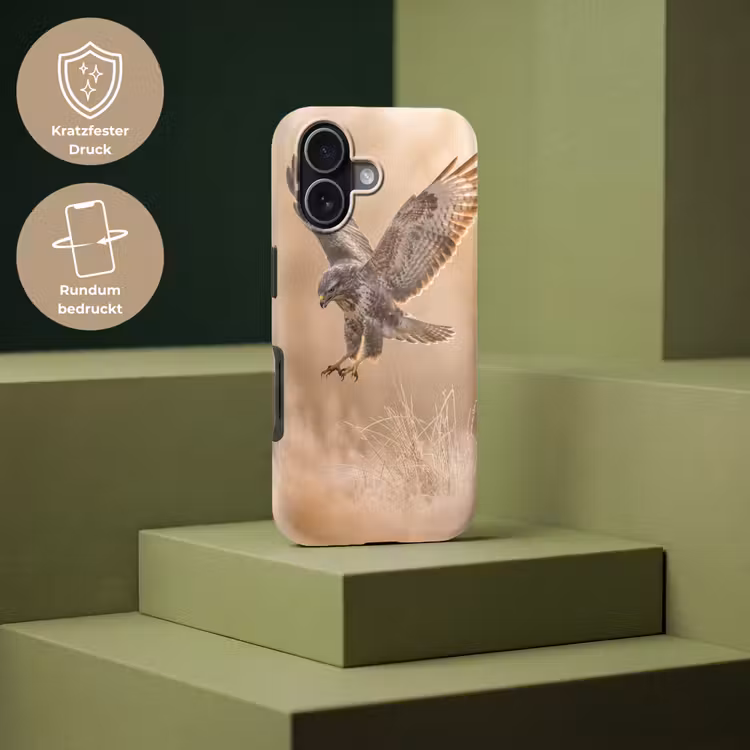 Buizerd - Roofvogel - Natuur - Bruin Toughcase MagSafe Apple iPhone 17 klein -USP_PrintM_DE