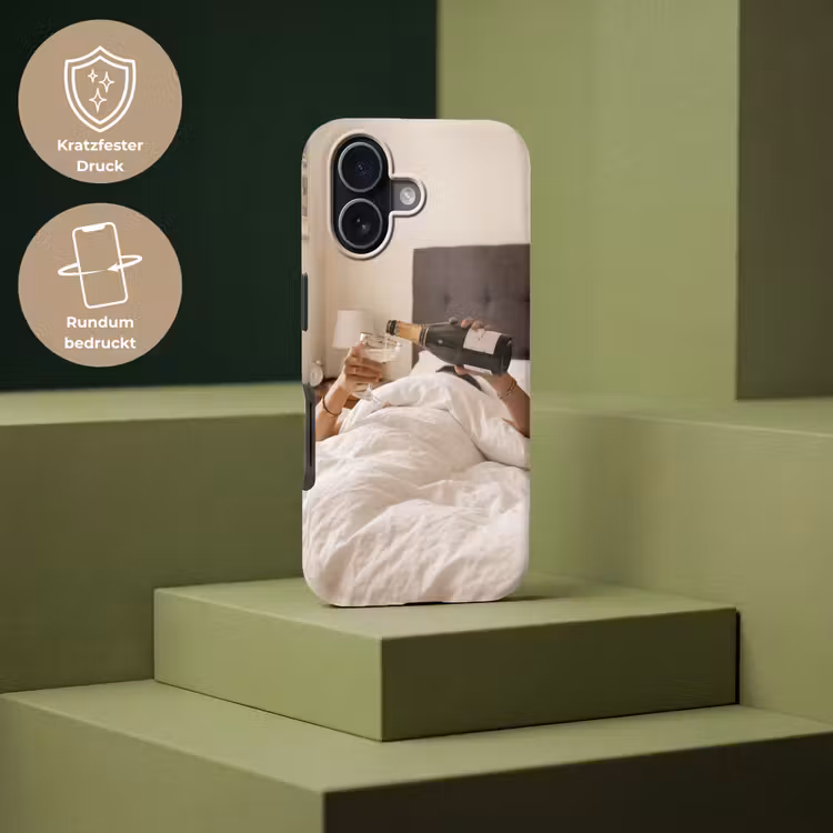 Champagne - Bed - Bubbels Toughcase MagSafe Apple iPhone 17 klein -USP_PrintM_DE