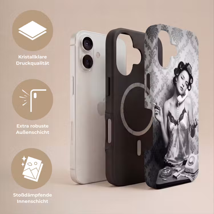 Chic - Vrouw - Zwart - Wit Toughcase MagSafe Apple iPhone 17 klein -USP_Lagen_DE