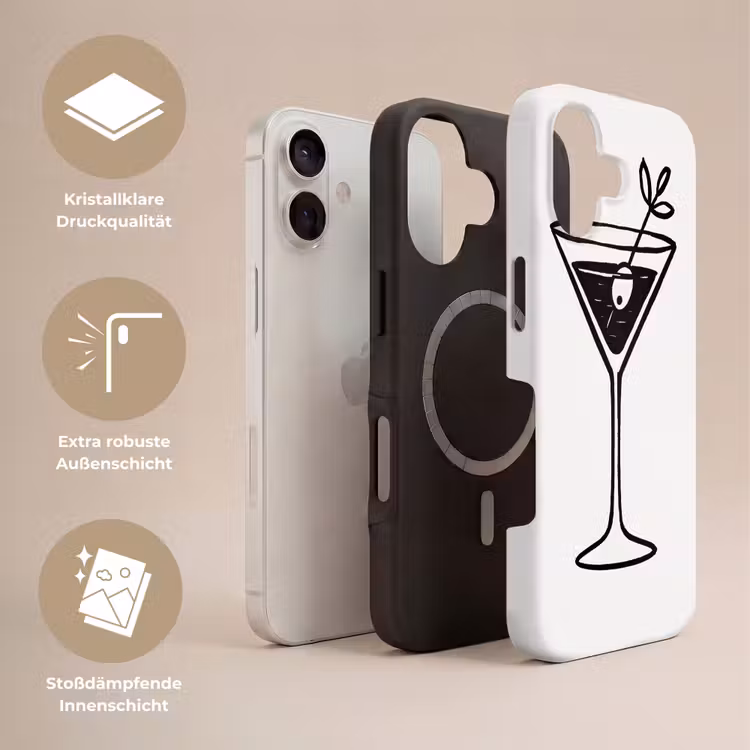 Cocktail - Glas - Olijf - Minimalistisch Toughcase MagSafe Apple iPhone 17 klein -USP_Lagen_DE