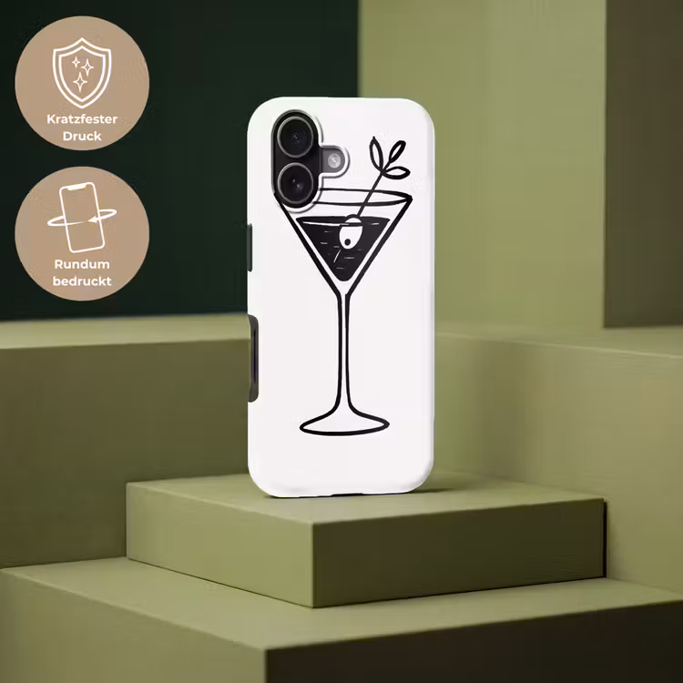 Cocktail - Glas - Olijf - Minimalistisch Toughcase MagSafe Apple iPhone 17 klein -USP_PrintM_DE