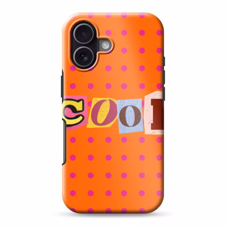 Cool - Stippen - Oranje Toughcase MagSafe Apple iPhone 17 klein -3d