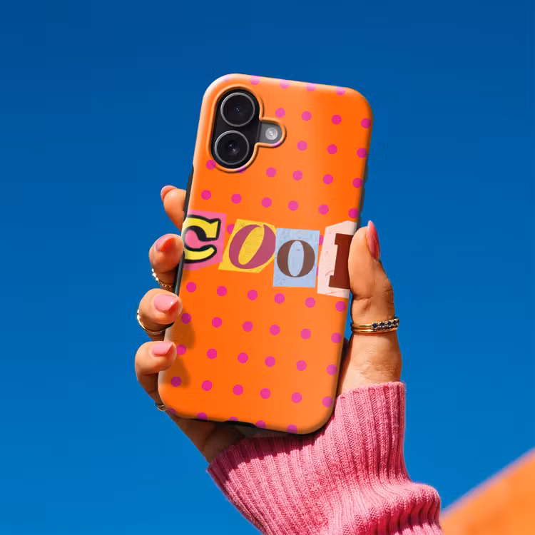 Cool - Stippen - Oranje Toughcase MagSafe Apple iPhone 17 klein -Sfeer1V