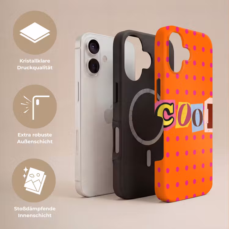 Cool - Stippen - Oranje Toughcase MagSafe Apple iPhone 17 klein -USP_Lagen_DE