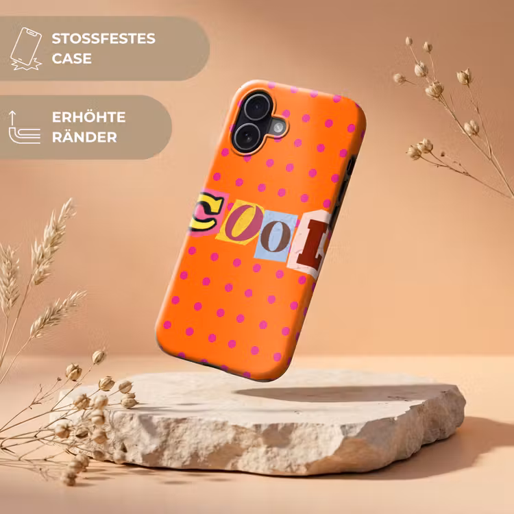 Cool - Stippen - Oranje Toughcase MagSafe Apple iPhone 17 klein -USP_RandenV_DE