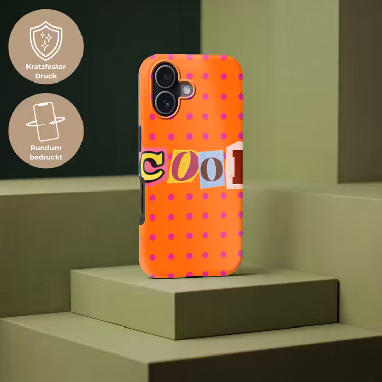 Cool - Stippen - Oranje Toughcase MagSafe Apple iPhone 17 klein -USP_PrintM_DE