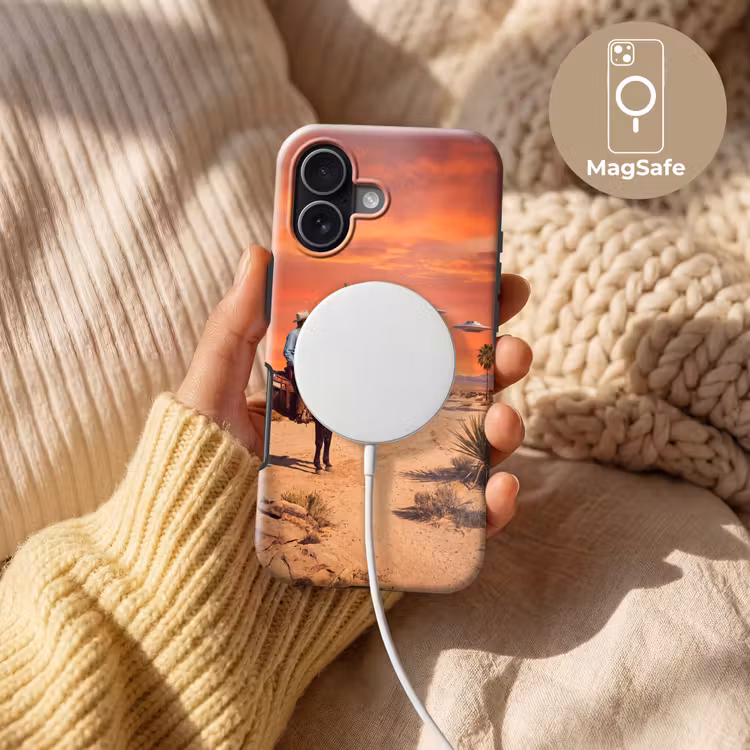 Handyhülle Toughcase - Cowboy – Pferd – Wüste - Cowboy - Paard - Woestijn Toughcase MagSafe Apple iPhone 17 klein