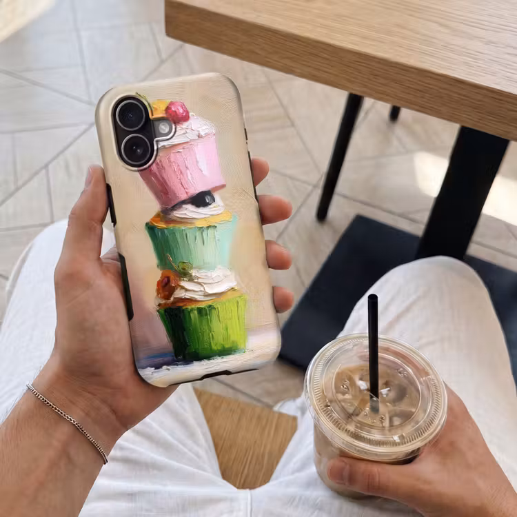 Cupcakes - Gestapeld - Kleurrijk - Fruit Toughcase MagSafe Apple iPhone 17 klein -Sfeer1M