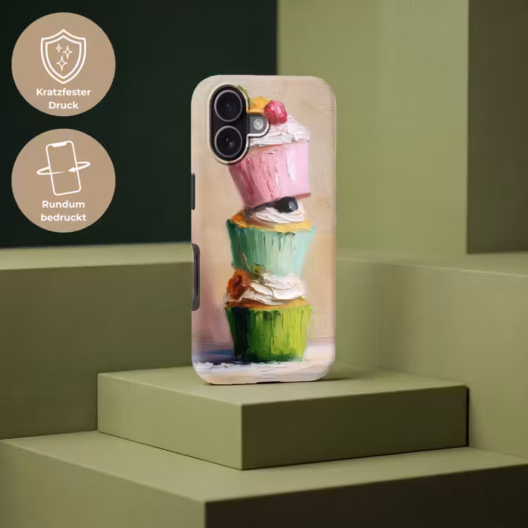 Cupcakes - Gestapeld - Kleurrijk - Fruit Toughcase MagSafe Apple iPhone 17 klein -USP_PrintM_DE