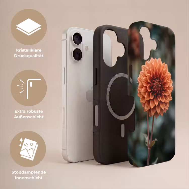 Dahlia - Bloem - Natuur - Sfeervol Toughcase MagSafe Apple iPhone 17 klein -USP_Lagen_DE