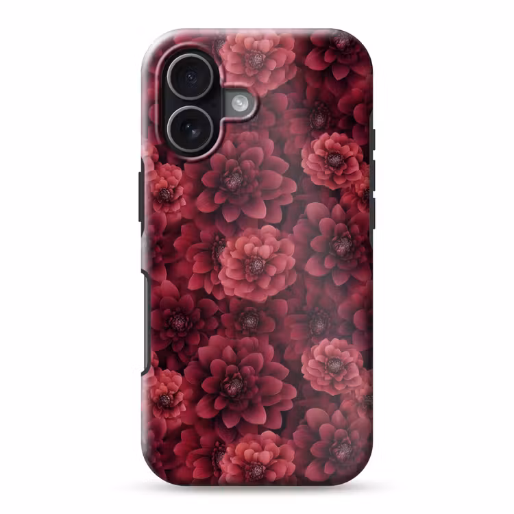 Dahlias - Bloemen - Rood Toughcase MagSafe Apple iPhone 17 klein 1017 -3d