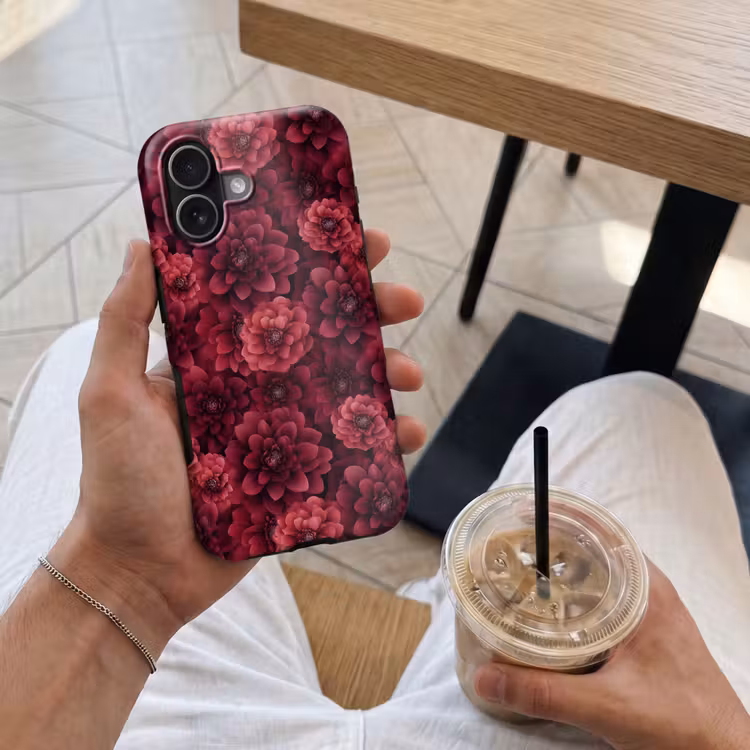 Dahlias - Bloemen - Rood Toughcase MagSafe Apple iPhone 17 klein 1017 -Sfeer1M
