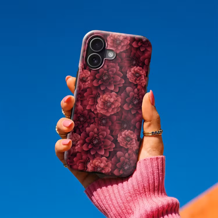 Dahlias - Bloemen - Rood Toughcase MagSafe Apple iPhone 17 klein 1017 -Sfeer1V