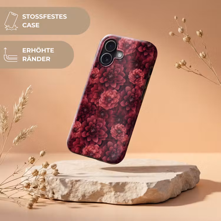 Dahlias - Bloemen - Rood Toughcase MagSafe Apple iPhone 17 klein 1017 -USP_RandenV_DE