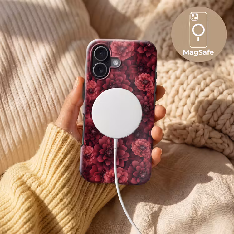 Dahlias - Bloemen - Rood Toughcase MagSafe Apple iPhone 17 klein 1017 -USP_MagsafeV