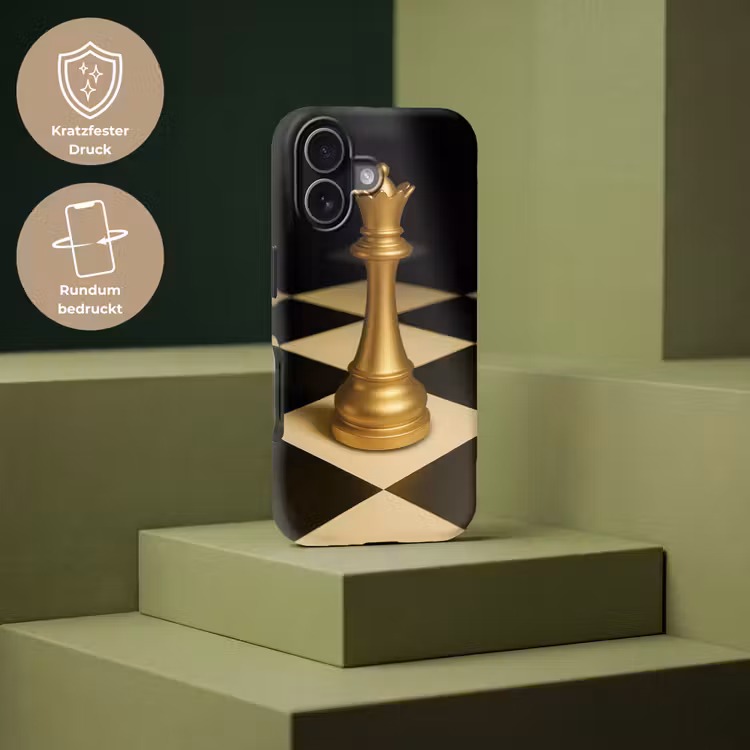 Koningin - Schaakstuk - Geblokt - Goud Toughcase MagSafe Apple iPhone 17 klein -USP_PrintM_DE
