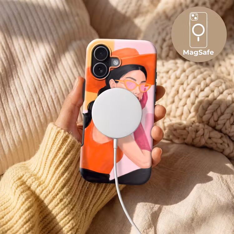 Vrouw - Hoed - Mode - Modern - Oranje Toughcase MagSafe Apple iPhone 17 klein -USP_MagsafeV