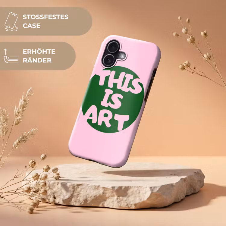 This is art - Tekst - Cirkel - Groen Toughcase MagSafe Apple iPhone 17 klein -USP_RandenV_DE