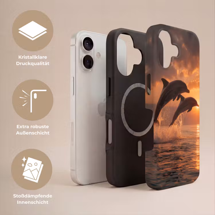 Dolfijnen - Zee - Realistisch Toughcase MagSafe Apple iPhone 17 klein -USP_Lagen_DE